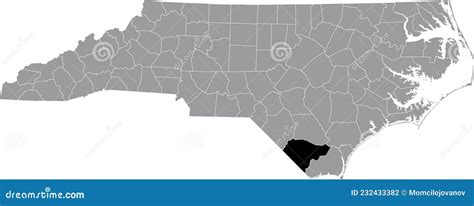 Location Map Of The Columbus County Of North Carolina Usa Stock Vector