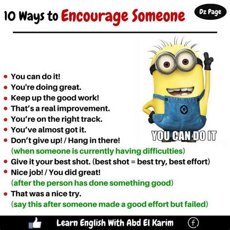 10 Ways To Encourage Someone Vocabulary Home