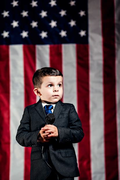 Political Campaign Photographs Showing A Cute Little Boy Running For