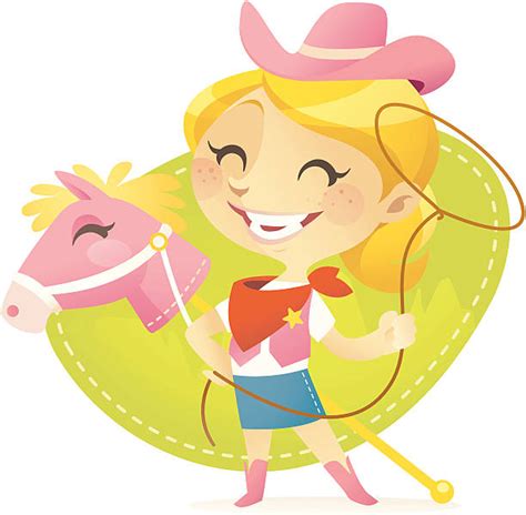 Cowgirl Cartoon Characters Illustrations Royalty Free Vector Graphics