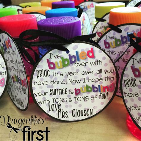 Plus, free printable gift tags to match the gift idea. FREE End of the Year Bubbles Tag | Student gifts, Bubble ...