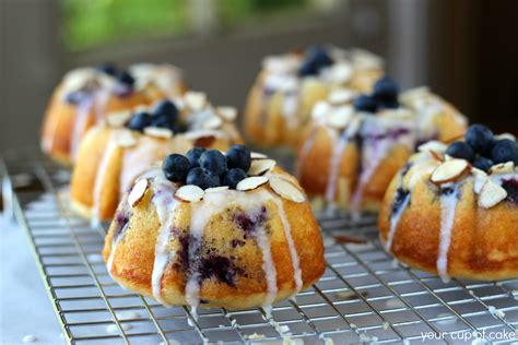 Christmas Mini Bundt Cake Recipes - Blueberry Almond Mini Bundt Cakes