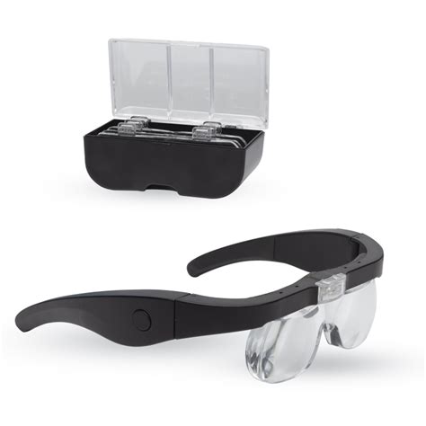 lightcraft pro led magnifier glasses with 4 lenses shesto