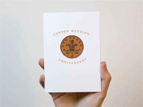 If you like to stick to tradition, you probably already know that copper and wool are the . Copper Wedding Anniversary Card | 7 Year Wedding ...
