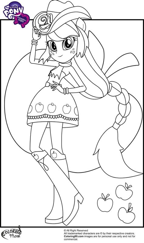 Gambar Printable Pony Equestria Girls Coloring Pages Applejack Page