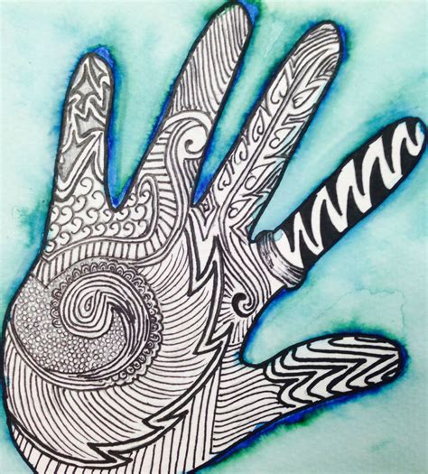Weitere ideen zu muster zeichnung, zeichnung, muster. Hand Muster Kunstunterricht - Body Art Meine Hand ...