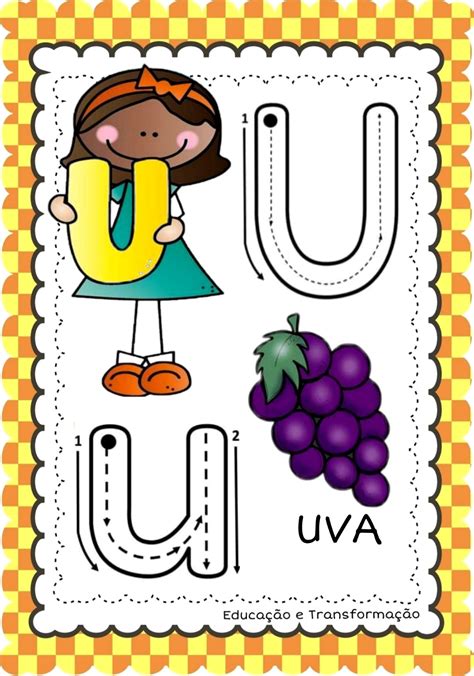 Vogais Cards coloridos e ilustrados as vogais e os seus traçados Portal Escola