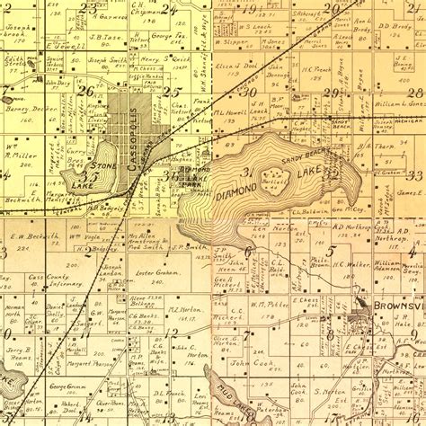 Vintage Map Of Cass County Michigan 1897 By Teds Vintage Art