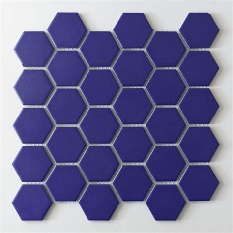 Hexagon Oxford Blue Matt 51 Cm X 59cm 30cm X 28cm Mosaic Tile