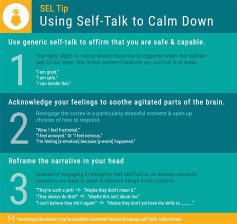 using self talk to calm down morningside center for teaching social responsibility