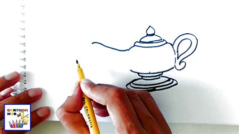 How to Draw Aladdin Genie Lamp Step-by-Step for Beginners Tutorial - YouTube
