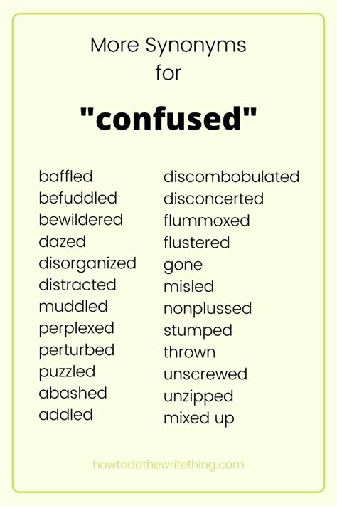 More Synonyms For Confused Writing Tips Writing Words Book