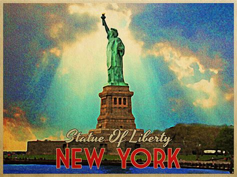 Vintage Statue Of Liberty Nyc Digital Art By Flo Karp