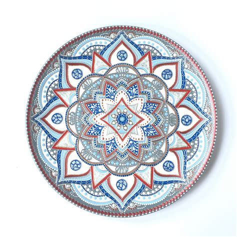 Decorative Plate For Hanging Dot Art Mandala Plate Decorative Etsy