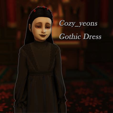 Sims4 Child Cc Cozyyeons Gothic Dress 심즈4 어린이 Cozyyeons Sims