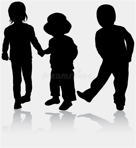 Girl And Boy Silhouette Stock Vector Illustration Of Outing 1382735