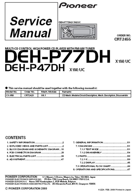 Around them where they lie against metal parts. Pioneer Deh-p77dh Wiring Diagram