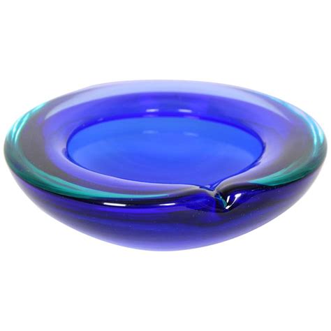 Large Seguso Vetri D Arte Blue Klein Sommerso Murano Glass Bowl Or Ashtray At 1stdibs