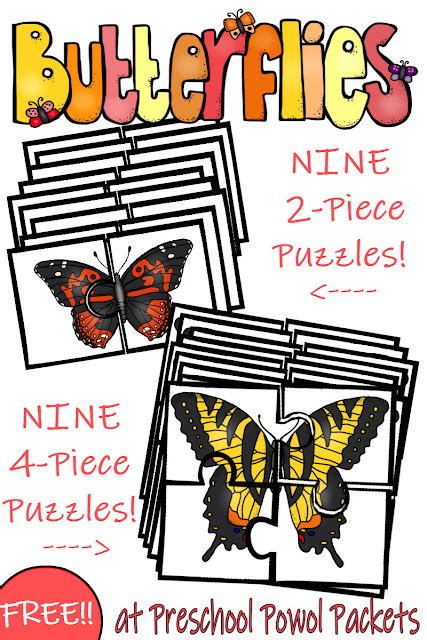 Free Preschool Butterfly Puzzle Set Preschool Powol Packets