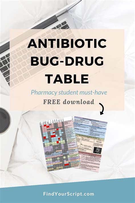 Pharmacy Student Study Cheat Sheets And Antibiotic Charts Bundle Pack