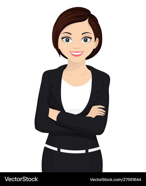 Business Woman Cartoon Character Cheerfull Vector Image