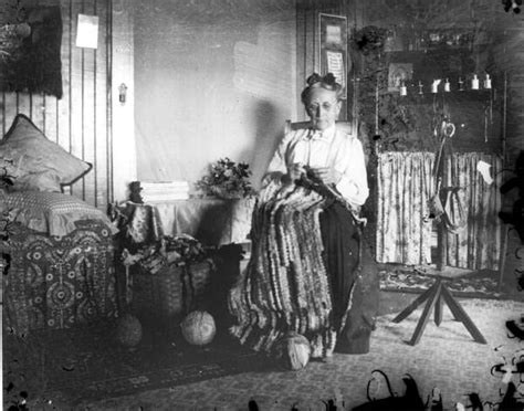Florida Memory • Mrs Maxon Knitting A Rug In The Sitting Room Of Her
