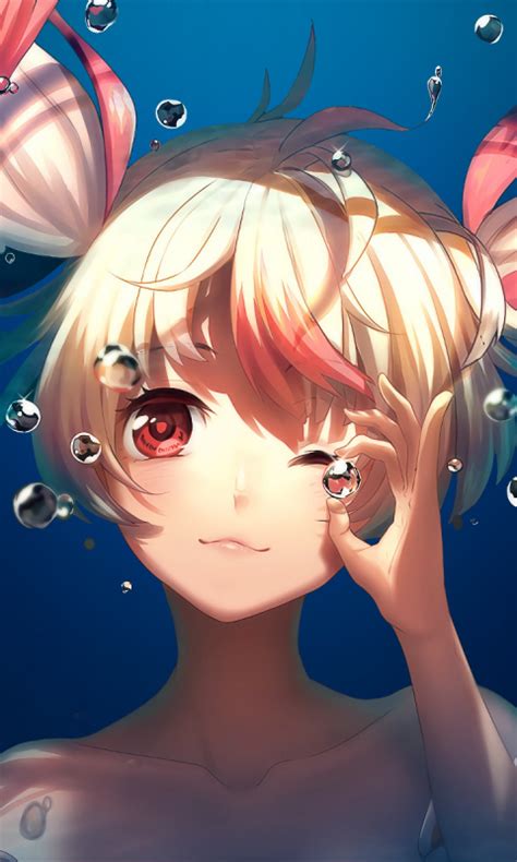 Download 480x800 Wallpaper Bubble Underwater Cute Anime