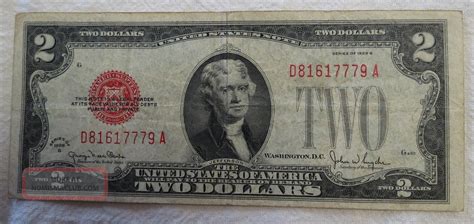 1928 G 2 Dollar Bill Note Circulated