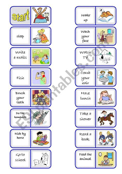 Domino Daily Routine Esl Worksheet By Taisy