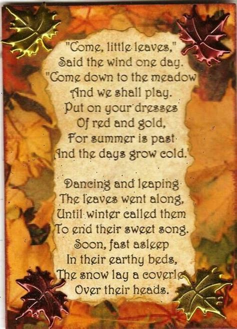 Pin By Cindy Lester Craig On Autumn Blessings Autumn Poems Autumn
