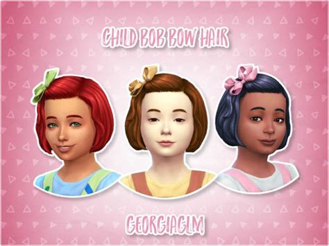 Child Bob Bow Hair In 2020 Sims 4 Children Kids Hairstyles Kids