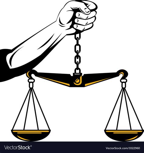 Hand Holding Scales Justice Royalty Free Vector Image