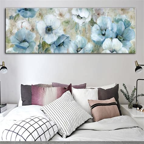 Contemporary Floral Wide Format Wall Art Oil Painting Modern Colorful