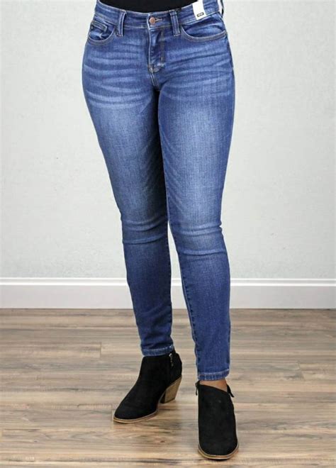 Judy Blue Mid Rise Skinny Jeans Etsy