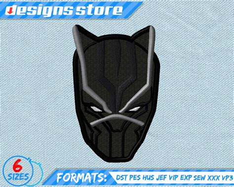 Black Panther Embroidery Superhero Embroidery Machine Design Etsy