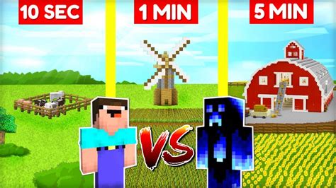 Noob Vs Pro StavÍ Farmy Za 10 Sec 1 Min 5 Min V Minecraftu 🤠