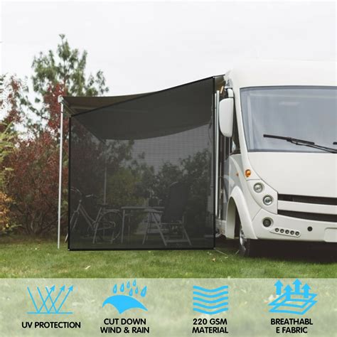 9 X 7 Feet Rv Awning Side Mesh Screen Sunshade With Complete Kits Costway