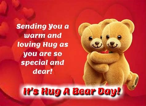 Happy Beary Hugs Free Hug A Bear Day Ecards Greeting Cards 123