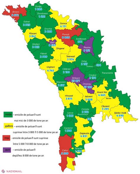 Harta pe coduri postale pentru moldova. HARTĂ // Unde se respiră cel mai poluat aer în R. Moldova