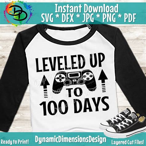Level 100 Days Unlocked Svg 100th Day Of School Cut File Video Game