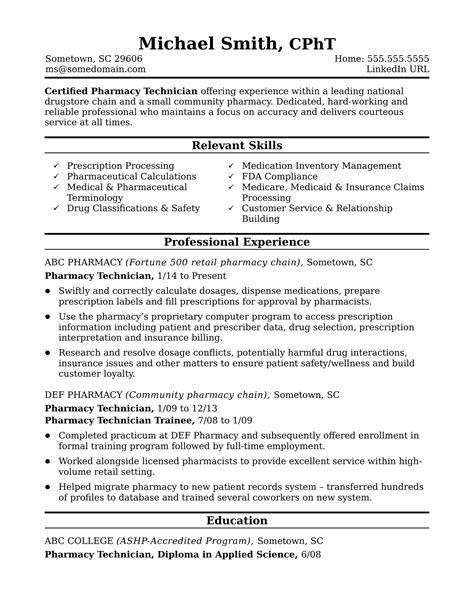 Community Pharmacist Resumes Printable Pharmacy