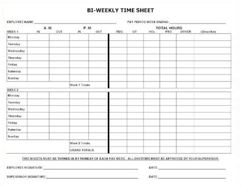 Bi Weekly Timesheet Template Excel Sampletemplatess Sampletemplatess