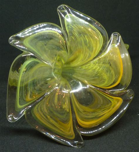 Maybe you would like to learn more about one of these? VINTAGE MURANO ART GLASS YELLOW FLOWER CANDLE HOLDER