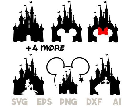 Download This Disney SVG Castle Bundle include 6 castles: The ...