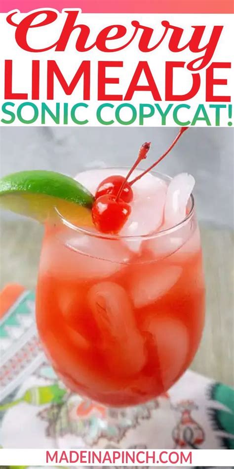 Easy Cherry Limeade Sonic Copycat Recipe Summer Drink Recipes