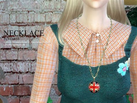 The Sims Resource Necklace N02 By S Club • Sims 4 Downloads