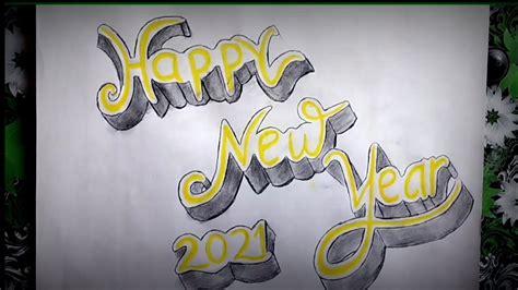 How To Draw 3d Happy New Year Drawingart Trending Tattoo
