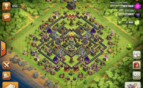 Straight up lavaloonion is one of the more popular attacks during war at town hall 9 and it is important to have spread out, yet centralized air defenses. Safe n Sound Base - Maximum DE Protection for Town Hall 9