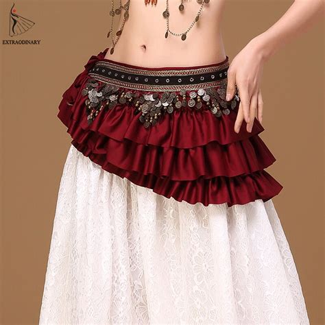 New Women Tribal Belly Dance Hip Scarf Gypsy Costume Accessories Bellydance Belt Wrap Coins Bead