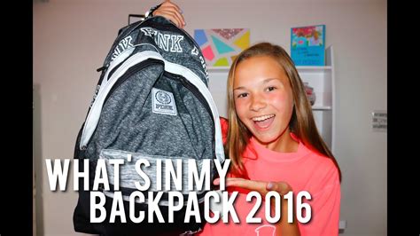 what s in my backpack 2016 youtube